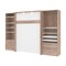Bestar Cielo 119W Full Murphy Bed and 2 Shelving Units with Drawers (118W), Rustic Brown & White 80895-000009 - alternate 1